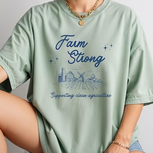 Farm Shirt Supporting Clean Agriculture Graphic Tee, Farm to Table Shirt Farming Gift Organic Living Top Organic Lifestyle Gift for Farmer