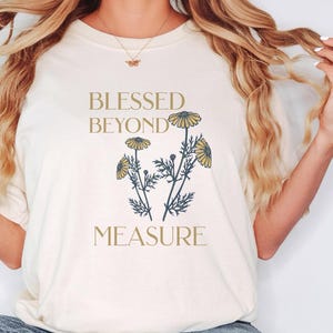 Christian Shirt Blessed Beyond Measure Bible Verse Religious Women Gift Faith Tee Christian Gift for Women