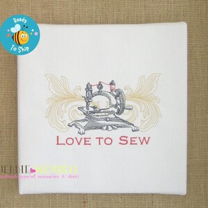 Love To Sew Wall Art, Handmade Home Decor, Embroidered Canvas Art, Sewing Room Art, Gift For Seamstress, Gift For Mom, Ready To Ship