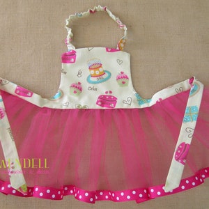 Birthday Apron For Toddlers, Pinafore Apron, Birthday Dress-Up, Apron For Dresses, Girls Tulle Apron, Gift For Girls, Birthday Gift Idea