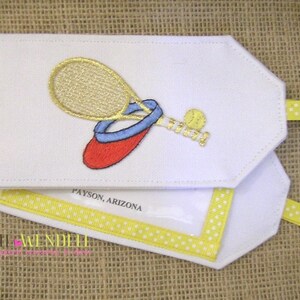 Tennis Luggage Tag, Luggage Tag, Tennis Gift, Luggage I D, Gift For Traveler, Luggage Accessory, Suitcase Tag, Gift For Her