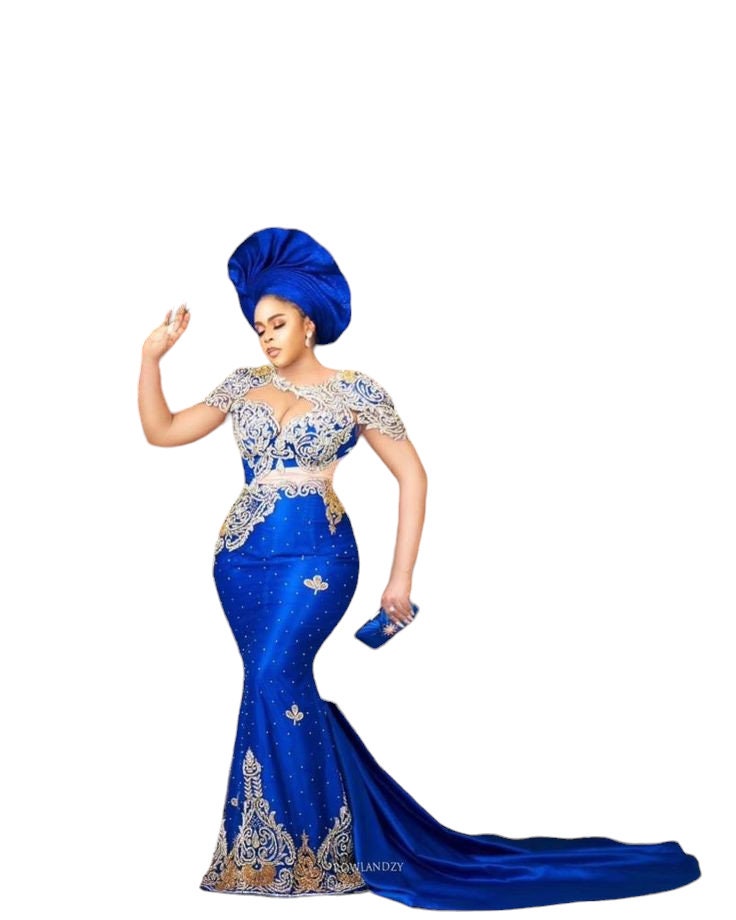Royal Blue Traditional Nigerian Dress - Etsy Royal Blue Traditional Nigerian Dress - Etsy