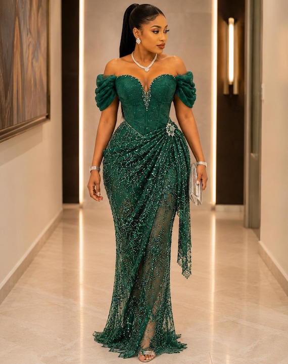 emerald green dress south africa Nigerian, African Elegant Luxury Party for Women Shweshwe dresses Metal:18k white gold Ice Skating Women Ice CD23