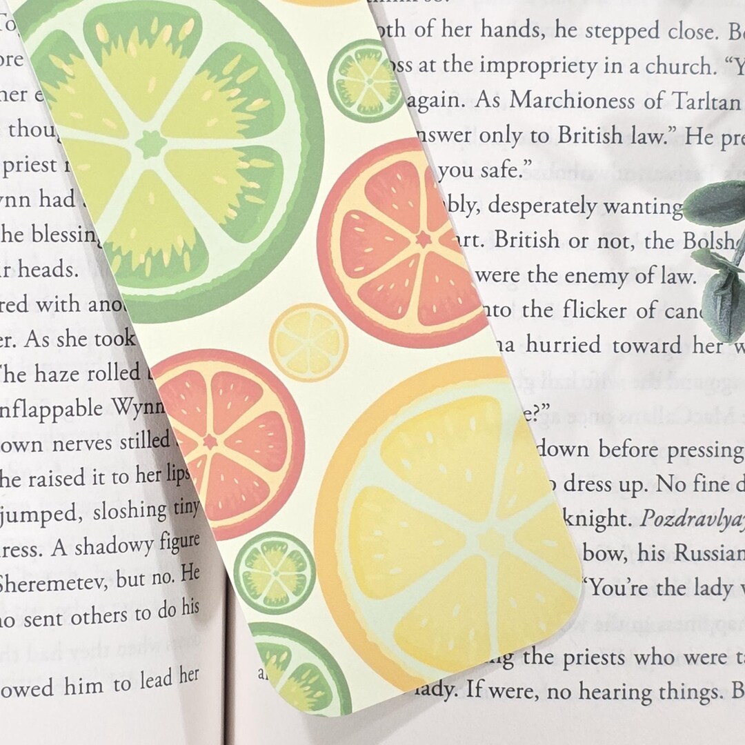 Handmade Citrus Fruit Bookmark | Lime Lemon Orange Cardstock Book Gift ...