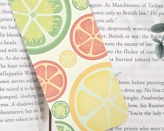 Handmade Citrus Fruit Bookmark | Lime Lemon Orange Cardstock Book Gift