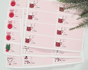 Christmas Gift Tags Pink Set – 16 Holiday Tags