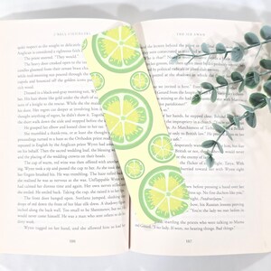 Handmade Lime Slice Bookmark | Fruit Themed Cardstock Book Lover Gift