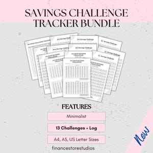 Money Savings Challenge Bundle, Savings Tracker Printables, Savings Tracker Bundle, 100 Envelope Challenge, Money Saving Challenge Printable