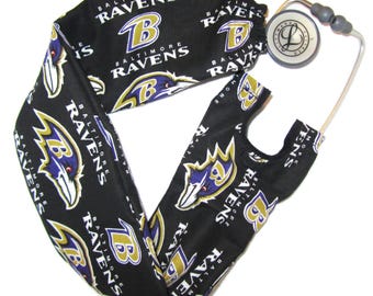 Funda para estetoscopio de los Baltimore Ravens, deportes, fútbol americano, médico, enfermero, correa para estetoscopio, funda deportiva, uniformes médicos, regalos para estudiantes de enfermería