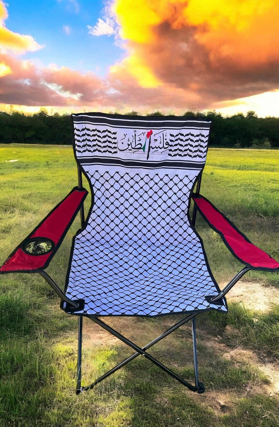 Palestinian Pattern Chair Palestine Keffiyeh Canvas Picnic Chair - Etsy