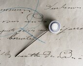 Victorian Era Mother of Pearl Stick Pin, Antique Hat Pin