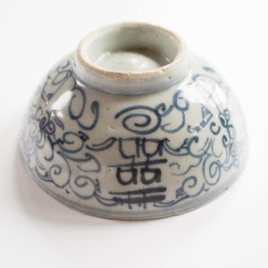 Ming Dynasty Zhangzhou Ware Blue and White Porcelain Rice Bowl, 1600s Antique Chinese Pottery image 3