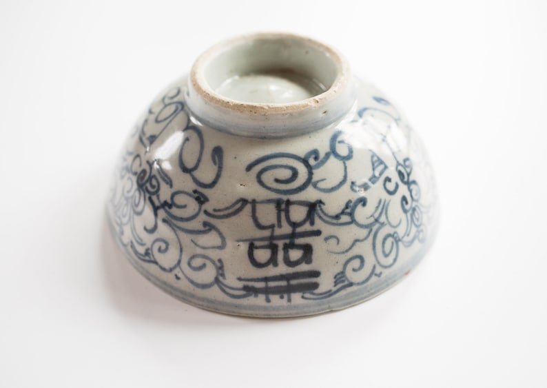 Ming Dynasty Zhangzhou Ware Blue and White Porcelain Rice Bowl, 1600s Antique Chinese Pottery image 3