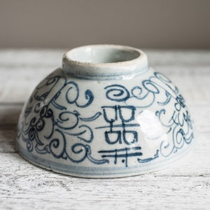 Ming Dynasty Zhangzhou Ware Blue and White Porcelain Rice Bowl, 1600s Antique Chinese Pottery image 7