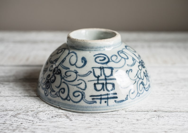 Ming Dynasty Zhangzhou Ware Blue and White Porcelain Rice Bowl, 1600s Antique Chinese Pottery image 7