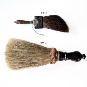 Cepillo antiguo de crin y visón, cepillos de barbero vintage, regalos para hombres