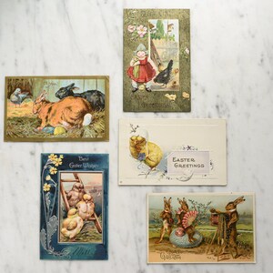 Antique Easter Post Card Easter Greetings Dutch Girl With Chickens & Chicks, Vintage Collectible Holiday Ephemera image 8