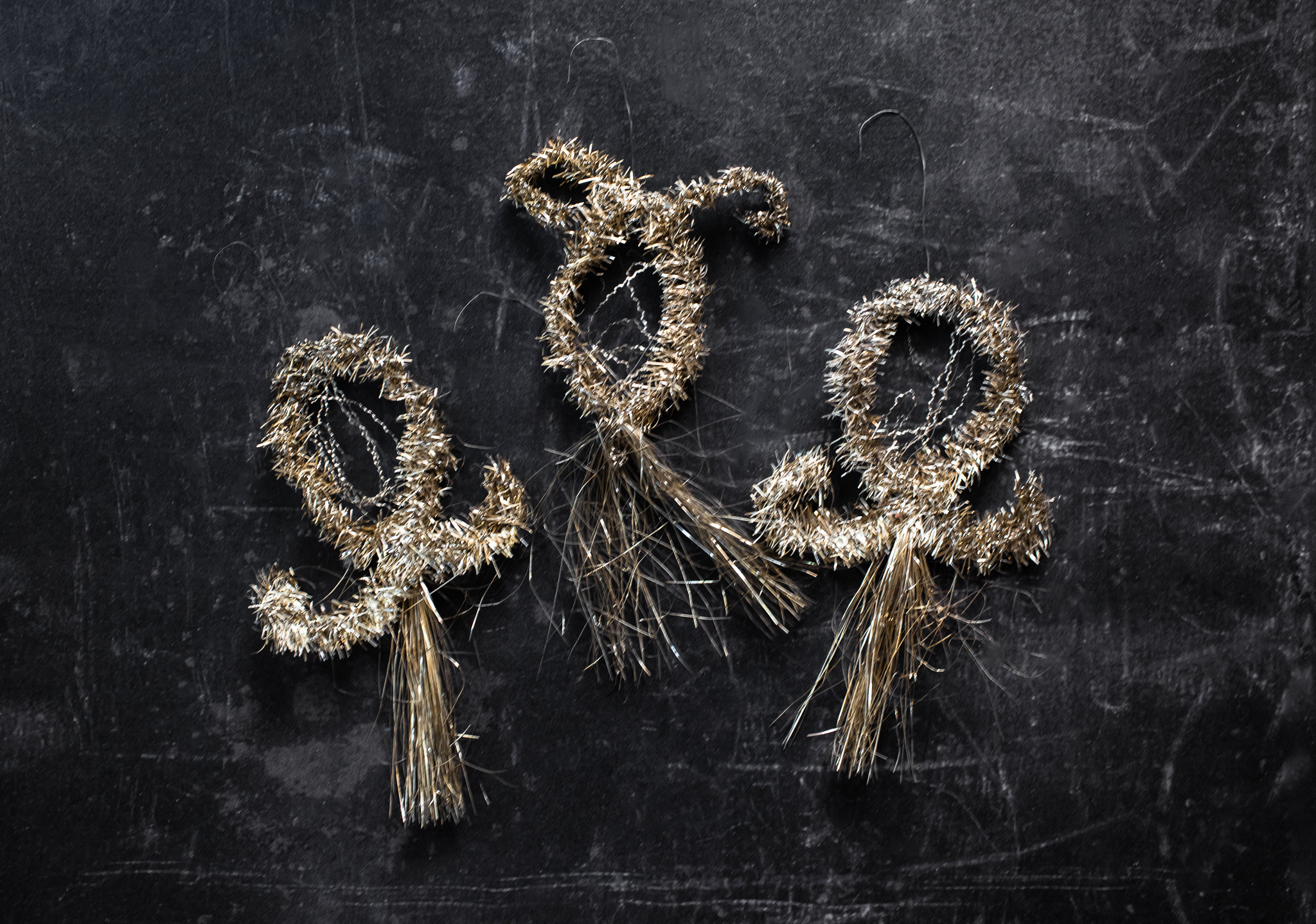 アメリカングラスサイン サンタアンティーク金箔 ビンテージ Vintage