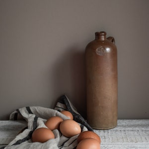 Antique German Stoneware Mineral Water Bottle, Farmhouse Decor, Cottage Core Style, Rustic Vase image 7