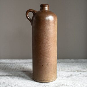 Antique German Stoneware Mineral Water Bottle, Farmhouse Decor, Cottage Core Style, Rustic Vase image 5