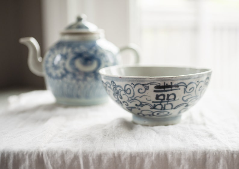 Ming Dynasty Zhangzhou Ware Blue and White Porcelain Rice Bowl, 1600s Antique Chinese Pottery image 10