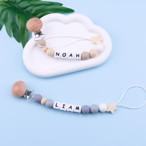Custom Binky Clip, Personalized Pacifier Holder, Unique Baby Shower Gift, Gender Neutral Soother Chain, Handmade Quality，New Mom Gif
