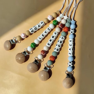 Pacifier Clip Personalized,Wooden Baby Dummy Chain,Baby Boy&Girl Gift,Coming Home Gift,Baby Shower dift,Handmade Quality,Boho Style
