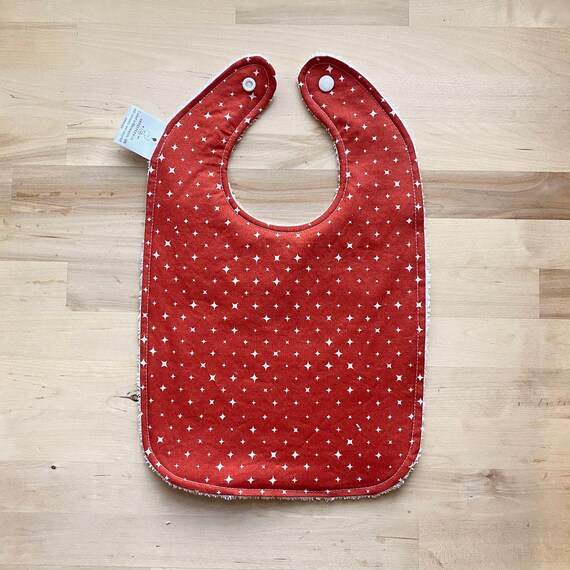 Baby and Toddler bib, red oversized terry cloth baby bib, modern toddler  bib, large bib, drooling bib, feeding baby bib