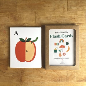 Erste Wörter Lernkarten, Vorschulkarten, Alphabet Lernkarten, Neues Baby Geschenk, Kleinkind und Vorschule Früherziehung, ABC Karten