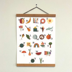 alphabet nursery art print, nursery print, ABC poster, alphabet poster, bedroom wall art, nursery art