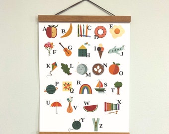 alphabet nursery art print, nursery print, ABC poster, alphabet poster, bedroom wall art, nursery art