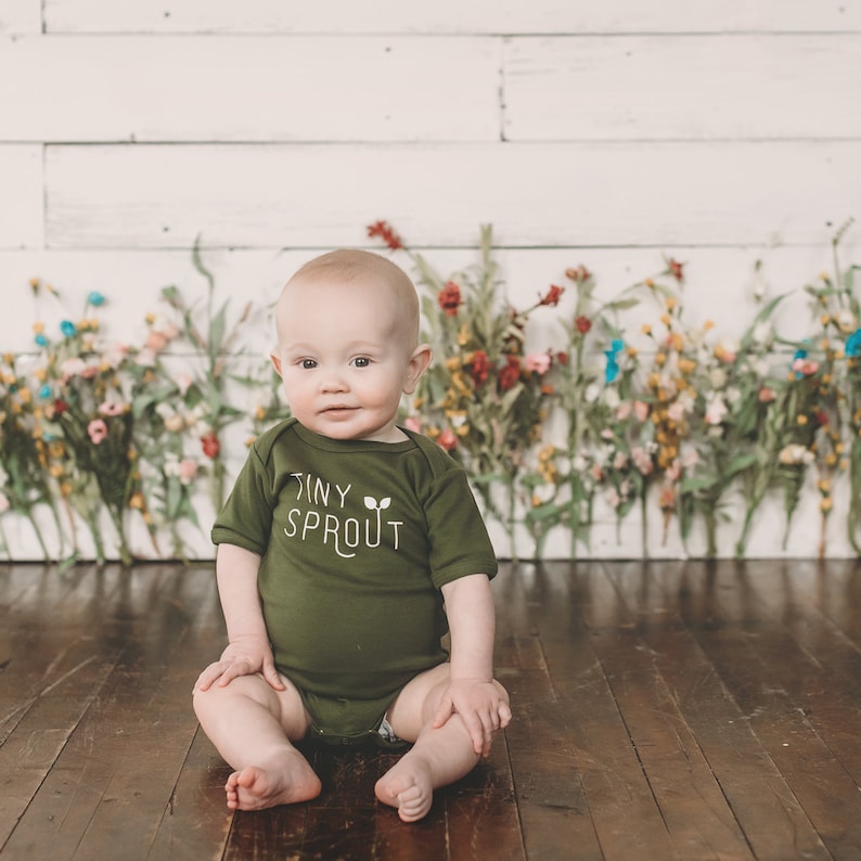 Tiny Sprout Baby Bodysuit, Unisex Baby Clothes, Plant Clothing, Baby Shower Gift, New Baby Gift, Unisex image 5