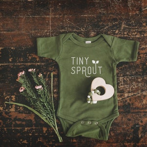 Tiny Sprout Baby Bodysuit, Unisex Baby Clothes, Plant Clothing, Baby Shower Gift, New Baby Gift, Unisex image 3