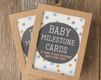 Tarjetas de hitos para bebés, tarjetas fotográficas para bebés, regalo para bebés nuevos, regalo de baby shower, regalo para bebés de género neutro, tarjetas de primer año