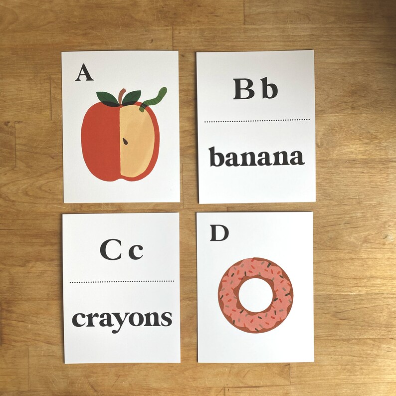 First Words Flashcards, Preschool Cards, Alphabet Flash Cards, New Baby Gift, Toddler and Preschool Early Learning, ABC Cards image 3