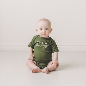 Tiny Sprout Baby Bodysuit, Unisex Baby Clothes, Plant Clothing, Baby Shower Gift, New Baby Gift, Unisex image 2