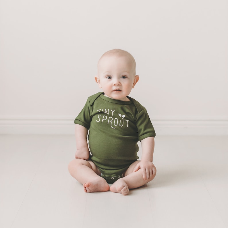 Tiny Sprout Baby Bodysuit, Unisex Baby Clothes, Plant Clothing, Baby Shower Gift, New Baby Gift, Unisex image 2