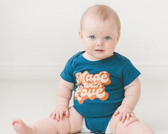 Made with Love Baby Bodysuit, New Baby bodysuit, baby shower gift, new baby gift