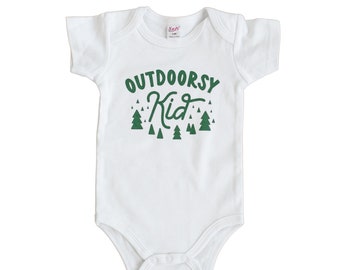 Outdoorsy Kid Baby Bodysuit, Camping Baby, Outdoor Adventure Baby Bodysuit, National Parks