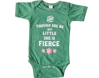 She is Fierce Baby Bodysuit, Feminist Baby, New Baby Gift, Boho Baby Bodysuit