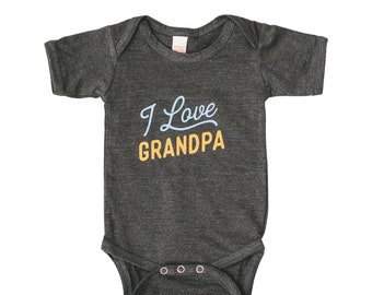 I Love Grandpa Baby Bodysuit, Father's Day Gift, Baby Shower Gift, New Baby Gift, Gender Neutral Baby Clothes, Papa onesie