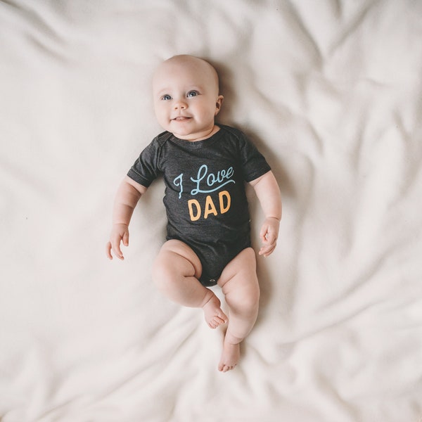 Body de bebé "Amo a papá", regalo para el Día del Padre, baby shower, recién nacido, ropa de bebé de género neutro