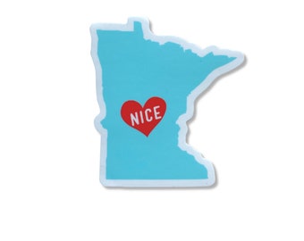 Minnesota Nice vinyl sticker, Wattle Bottle Decal, Minnesota Gift, Midwest sticker, Laptop sticker