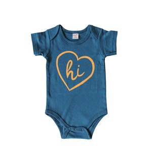 Hi Heart Baby Bodysuit, New Baby bodysuit, baby shower gift, new baby gift