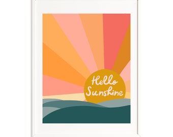 Hello Sunshine art print, quote art print, nursery art print, baby nursery print, nursery art, boho art