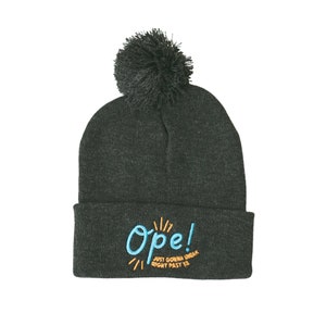 Ope! Winter Beanie Hat, Winter Hat, Minnesota Hat, Knit hat, Pom pom hat