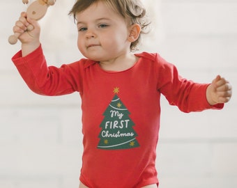 My First Christmas Baby Bodysuit, Holiday Baby CLothes, Christmas Clothes for kids, First Christmas, Christmas Gift