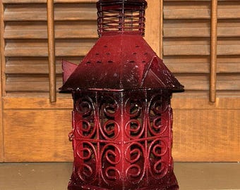 Distressed Metal Tea Light Lantern