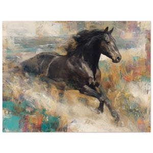 Abstract Stallion Horse Art Print Poster - Modern Matte Design for Horse Lovers - Modern House Gift