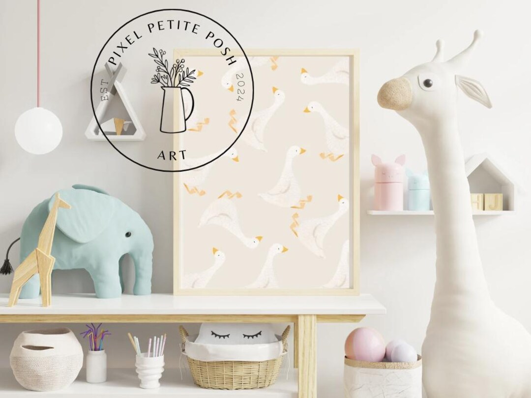 Silly Goose Wall Art | Neutral Printable | Silly Goose Print | Beige ...
